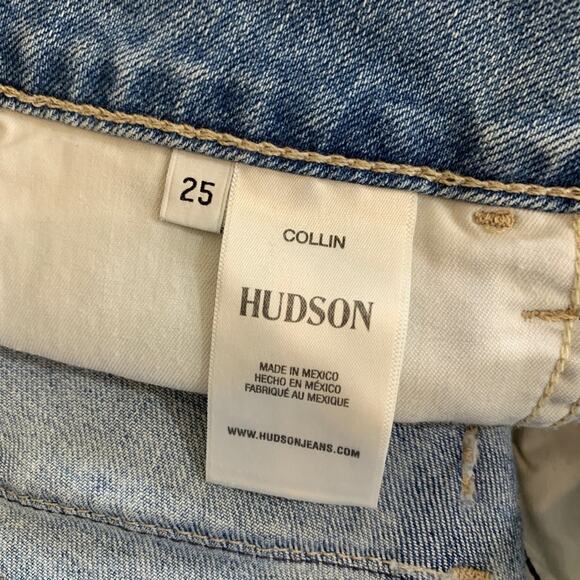 Hudson Jeans Womens 25 Light Denim Collin Crop Straight Cuffed Hem Flap Pocket - Picture 12 of 15